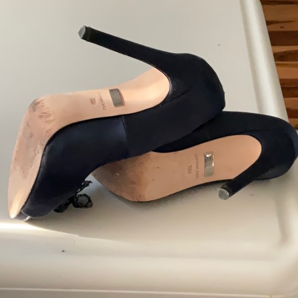 Badgley Mischka Platforme Pumps in Satin/Leather 7 1/2 - Picture 3 of 7